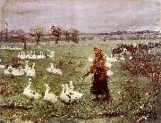 Teodor Axentowicz The Goose Girl. USA oil painting artist
